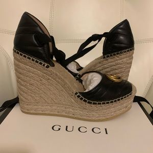 Beautiful Black Gucci Espadrilles Wedges